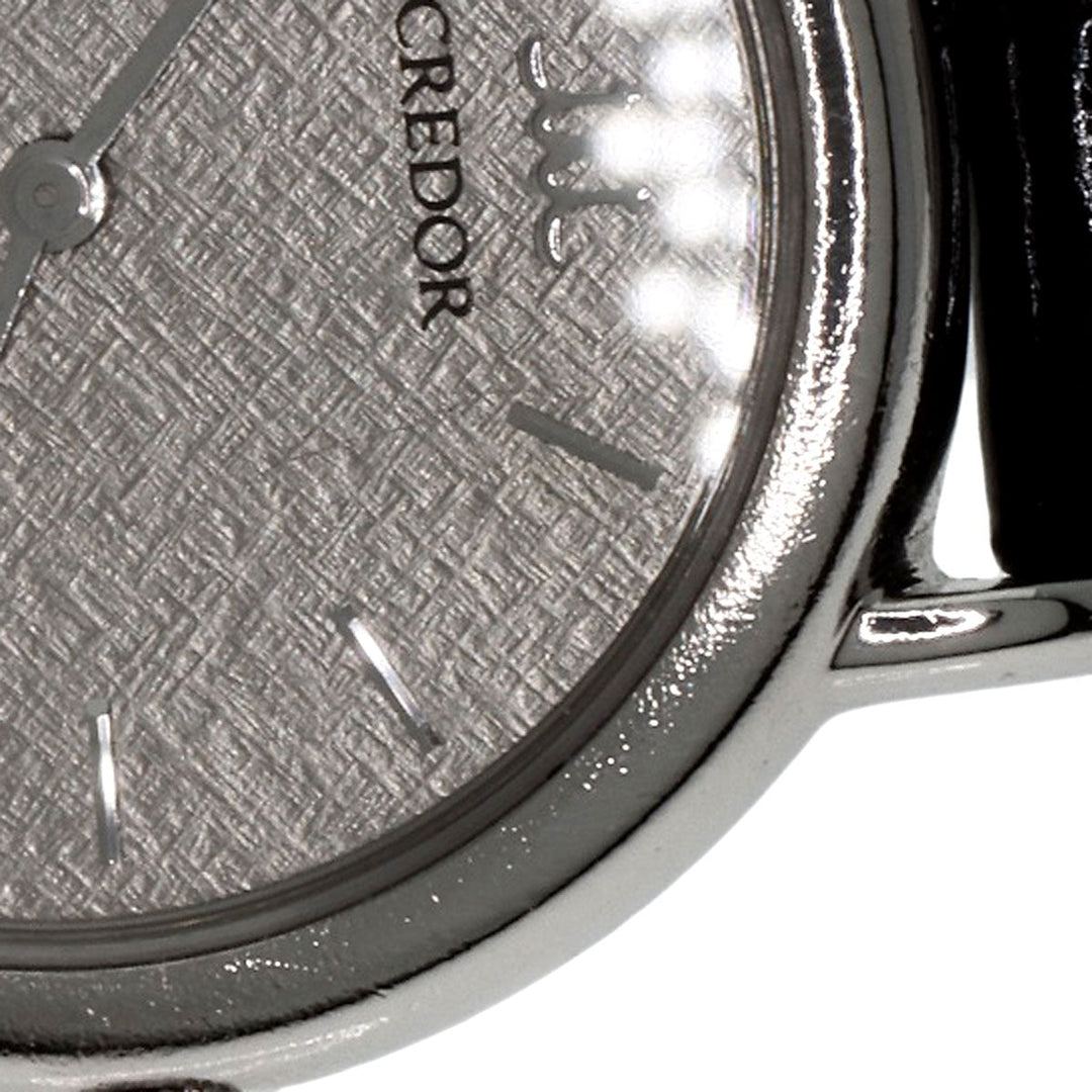 SEIKO Watches Quartz GTWF001 PT900, leather Silver CREDOR Maker Complete Silver dial Women Used Authentic