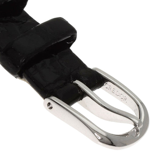 SEIKO Watches Quartz GTWF001 PT900, leather Silver CREDOR Maker Complete Silver dial Women Used Authentic