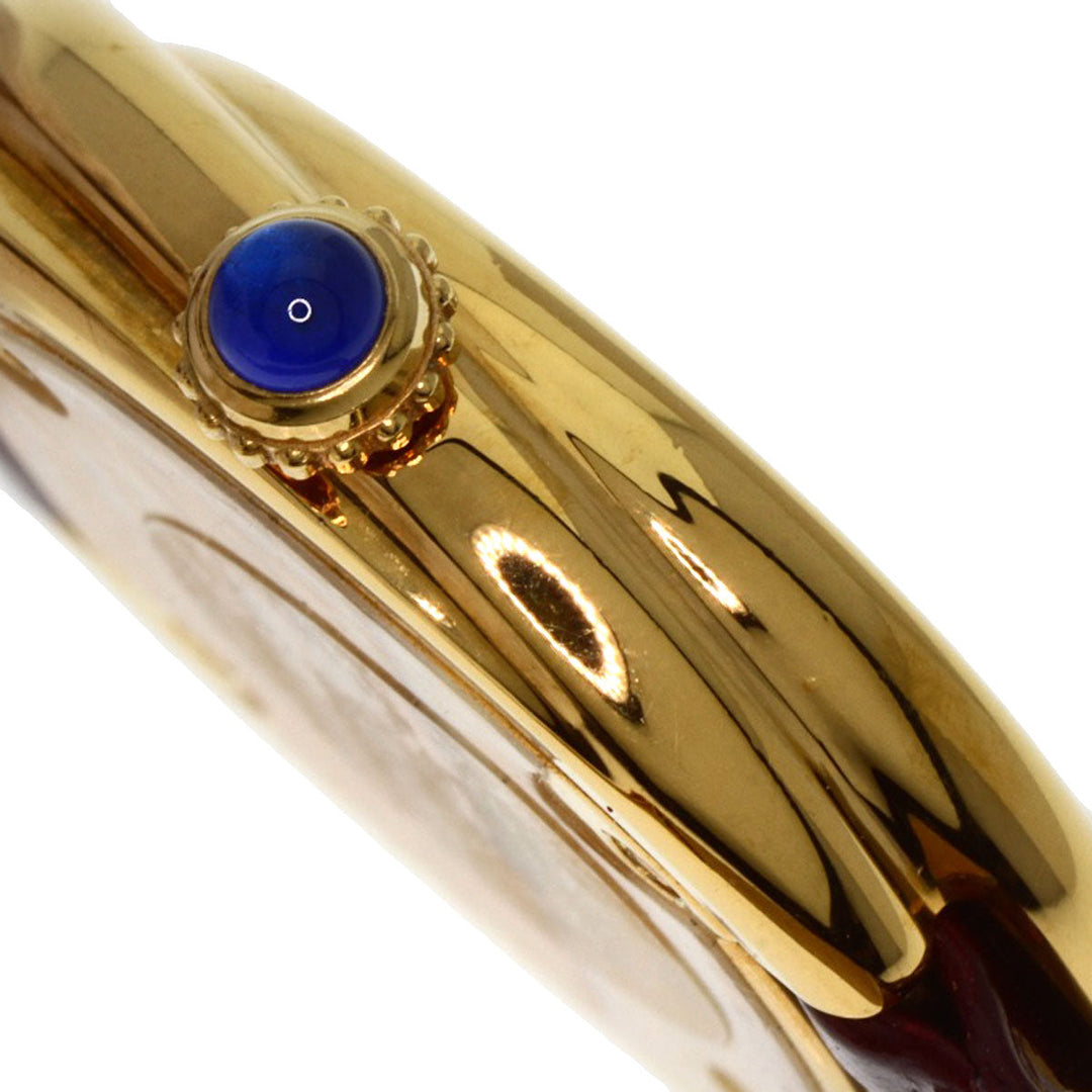 CARTIER Watches Quartz W1010644 Gold Plated, Leather gold Mast Trinity white dial Women Used Authentic