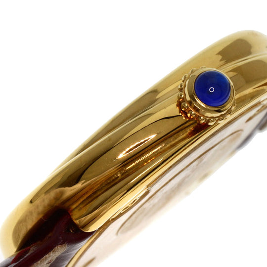 CARTIER Watches Quartz W1010644 Gold Plated, Leather gold Mast Trinity white dial Women Used Authentic