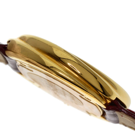 CARTIER Watches Quartz W1010644 Gold Plated, Leather gold Mast Trinity white dial Women Used Authentic