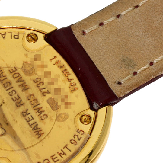 CARTIER Watches Quartz W1010644 Gold Plated, Leather gold Mast Trinity white dial Women Used Authentic