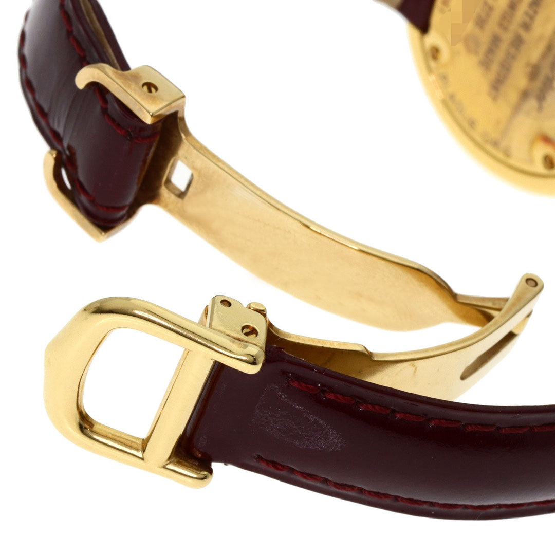 CARTIER Watches Quartz W1010644 Gold Plated, Leather gold Mast Trinity white dial Women Used Authentic