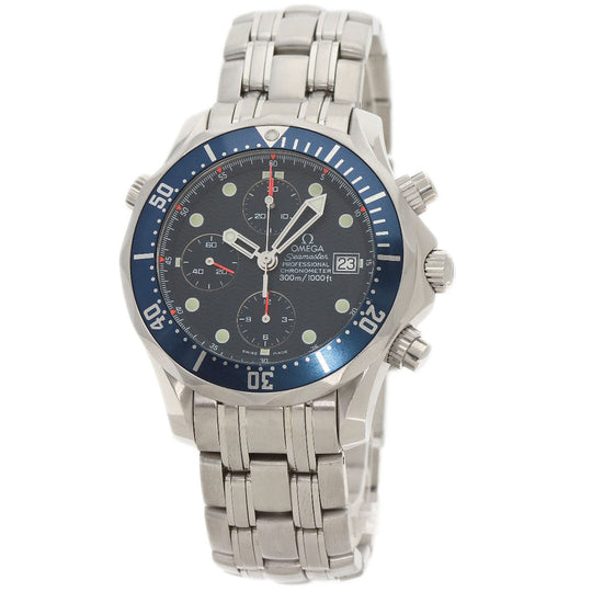 OMEGA Watches Mechanical Automatic 2599.80 Stainless Steel Silver Seamaster chronograph blue dial