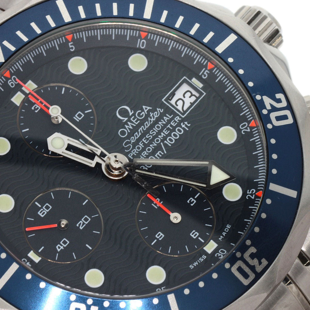 OMEGA Watches Mechanical Automatic 2599.80 Stainless Steel Silver Seamaster chronograph blue dial