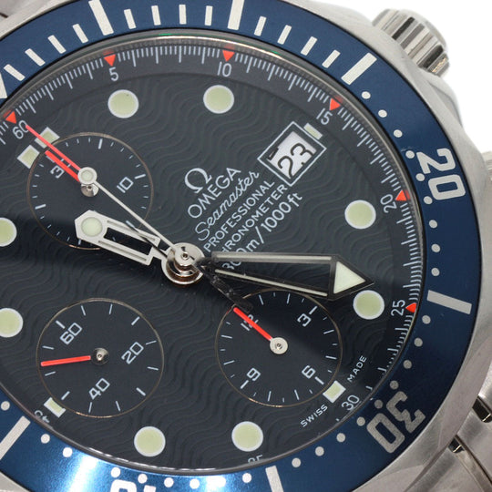 OMEGA Watches Mechanical Automatic 2599.80 Stainless Steel Silver Seamaster chronograph blue dial