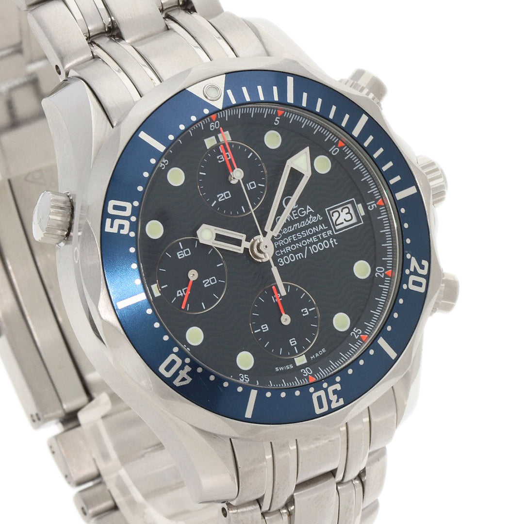 OMEGA Watches Mechanical Automatic 2599.80 Stainless Steel Silver Seamaster chronograph blue dial