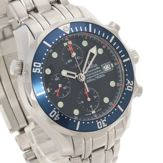 OMEGA Watches Mechanical Automatic 2599.80 Stainless Steel Silver Seamaster chronograph blue dial