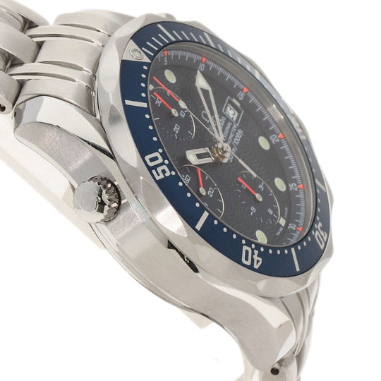 OMEGA Watches Mechanical Automatic 2599.80 Stainless Steel Silver Seamaster chronograph blue dial
