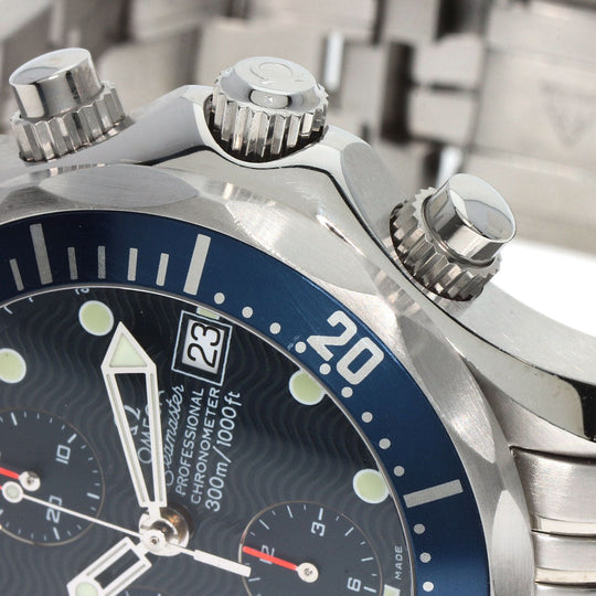 OMEGA Watches Mechanical Automatic 2599.80 Stainless Steel Silver Seamaster chronograph blue dial