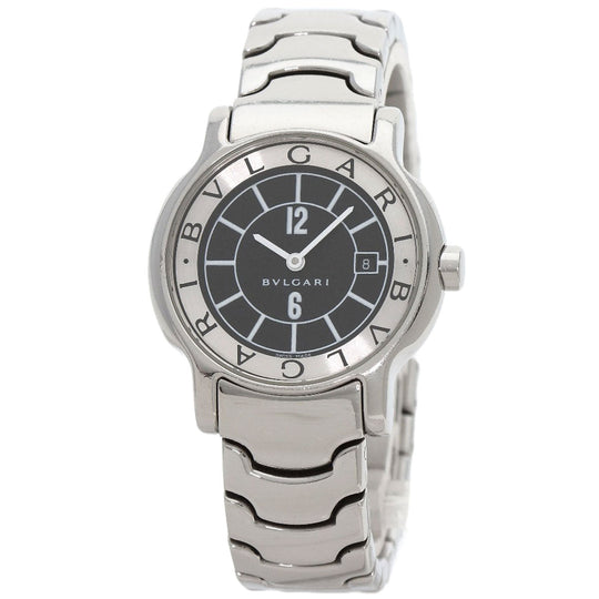 BVLGARI Watches Quartz ST29S Stainless Steel , Stainless Steel Silver Solotempo Black black dial Women Used Authentic