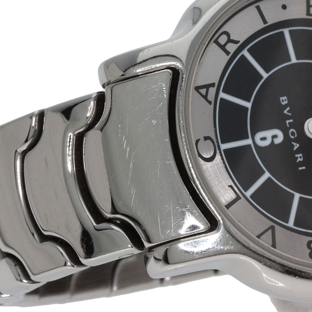 BVLGARI Watches Quartz ST29S Stainless Steel , Stainless Steel Silver Solotempo Black black dial Women Used Authentic
