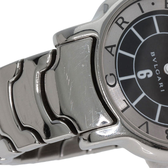 BVLGARI Watches Quartz ST29S Stainless Steel , Stainless Steel Silver Solotempo Black black dial Women Used Authentic
