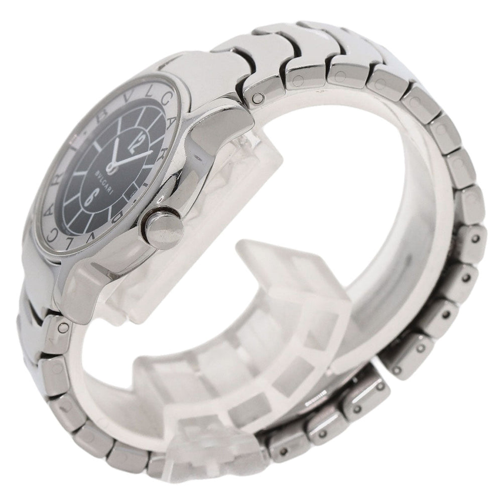 BVLGARI Watches Quartz ST29S Stainless Steel , Stainless Steel Silver Solotempo Black black dial Women Used Authentic