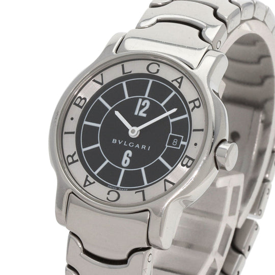 BVLGARI Watches Quartz ST29S Stainless Steel , Stainless Steel Silver Solotempo Black black dial Women Used Authentic
