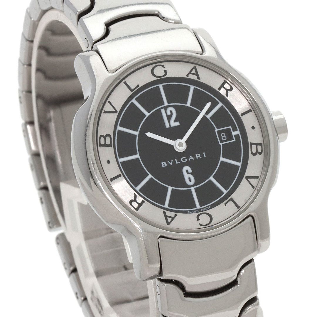 BVLGARI Watches Quartz ST29S Stainless Steel , Stainless Steel Silver Solotempo Black black dial Women Used Authentic
