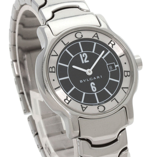 BVLGARI Watches Quartz ST29S Stainless Steel , Stainless Steel Silver Solotempo Black black dial Women Used Authentic