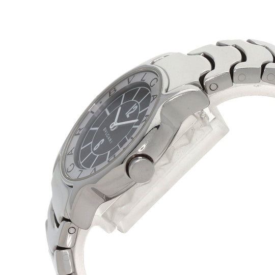 BVLGARI Watches Quartz ST29S Stainless Steel , Stainless Steel Silver Solotempo Black black dial Women Used Authentic
