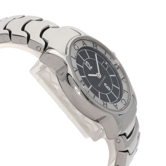 BVLGARI Watches Quartz ST29S Stainless Steel , Stainless Steel Silver Solotempo Black black dial Women Used Authentic