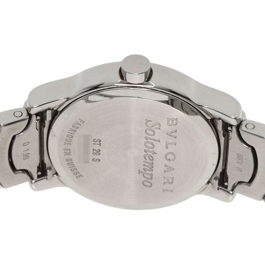 BVLGARI Watches Quartz ST29S Stainless Steel , Stainless Steel Silver Solotempo Black black dial Women Used Authentic