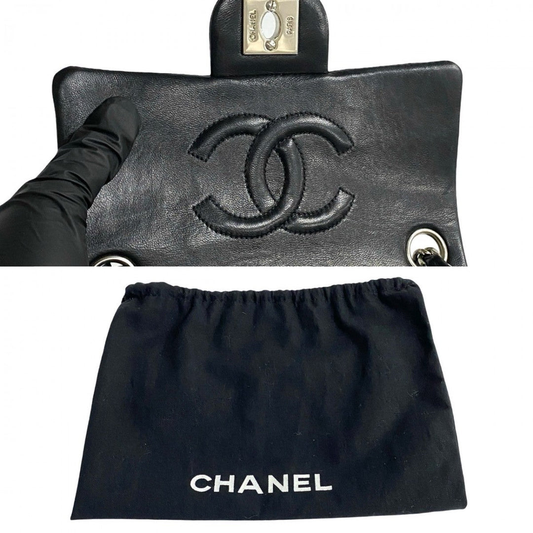 CHANEL Shoulder Bag lambskin black Matrasse