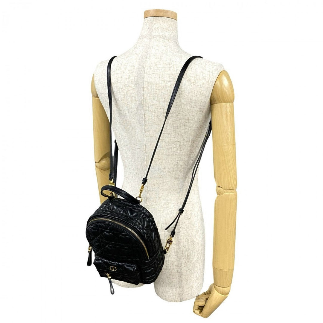 Dior Backpack leather black Heart Cannage