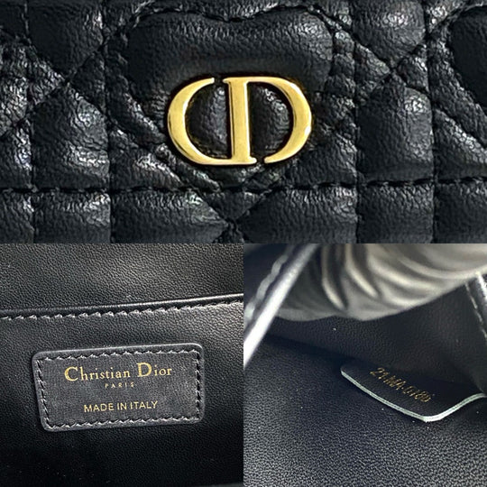 Dior Backpack leather black Heart Cannage