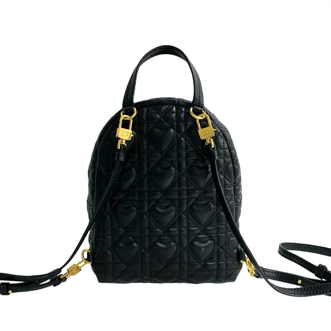 Dior Backpack leather black Heart Cannage