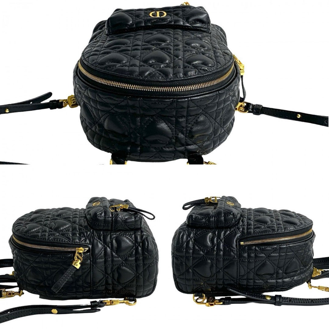Dior Backpack leather black Heart Cannage