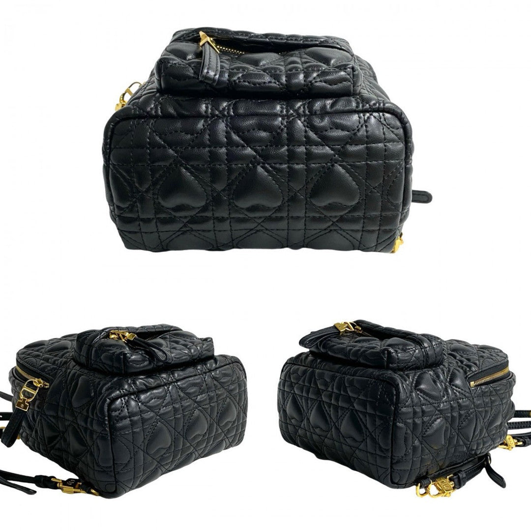 Dior Backpack leather black Heart Cannage