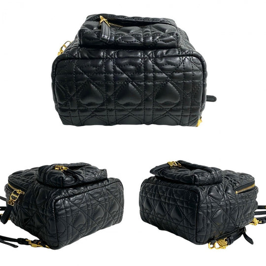 Dior Backpack leather black Heart Cannage