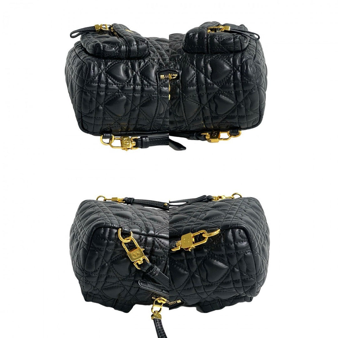 Dior Backpack leather black Heart Cannage