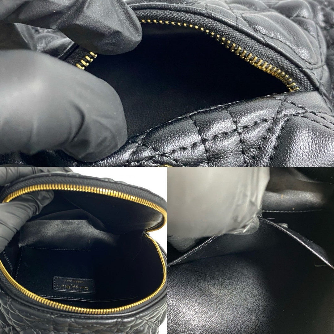 Dior Backpack leather black Heart Cannage