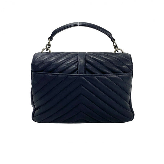 YVES SAINT LAURENT Shoulder Bag leather Navy College Chain Shoulder