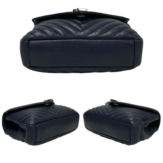 YVES SAINT LAURENT Shoulder Bag leather Navy College Chain Shoulder