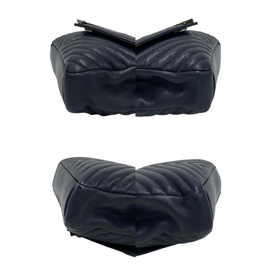 YVES SAINT LAURENT Shoulder Bag leather Navy College Chain Shoulder