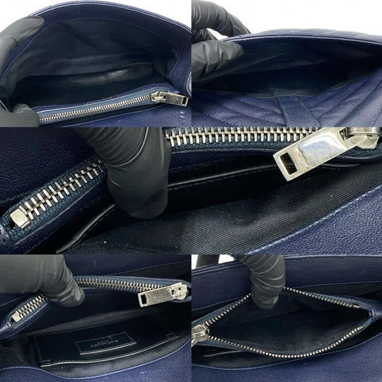 YVES SAINT LAURENT Shoulder Bag leather Navy College Chain Shoulder