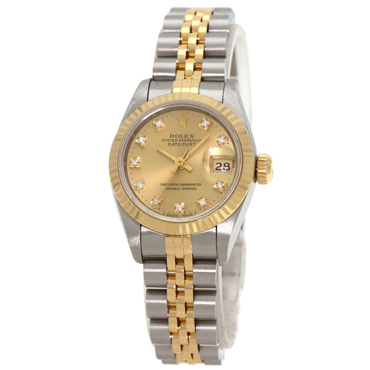 ROLEX Watches Mechanical Automatic 69173G Stainless Steel gold Datejust 10P Diamond Champagne Gold dial