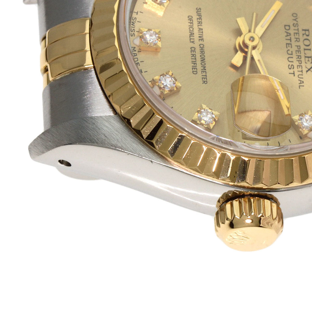 ROLEX Watches Mechanical Automatic 69173G Stainless Steel gold Datejust 10P Diamond Champagne Gold dial