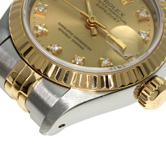 ROLEX Watches Mechanical Automatic 69173G Stainless Steel gold Datejust 10P Diamond Champagne Gold dial