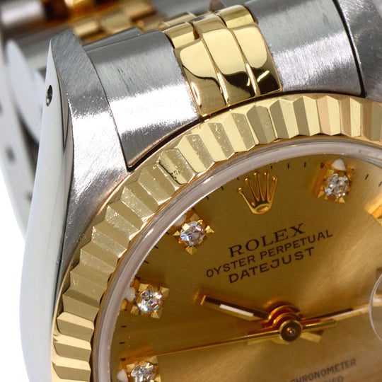 ROLEX Watches Mechanical Automatic 69173G Stainless Steel gold Datejust 10P Diamond Champagne Gold dial