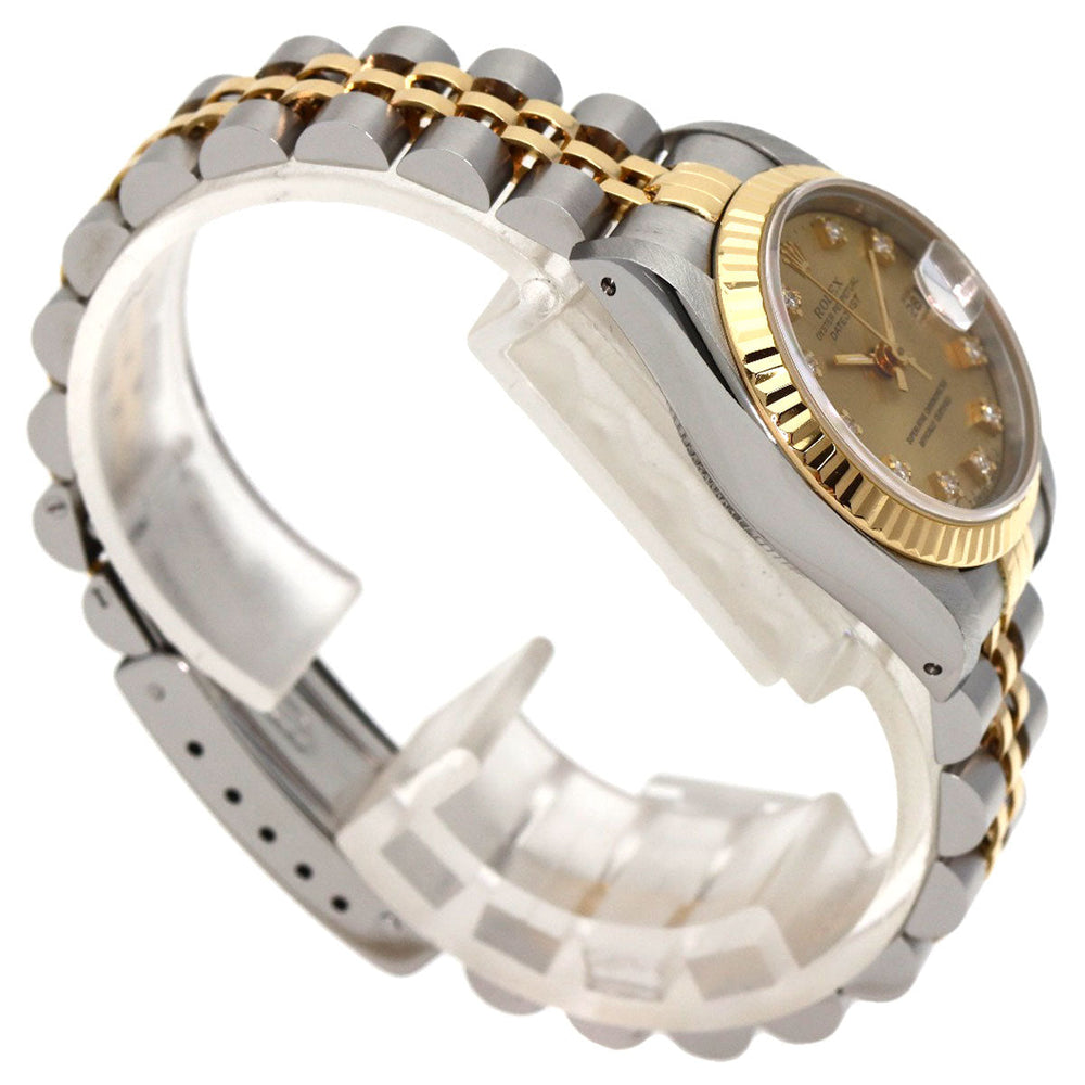 ROLEX Watches Mechanical Automatic 69173G Stainless Steel gold Datejust 10P Diamond Champagne Gold dial