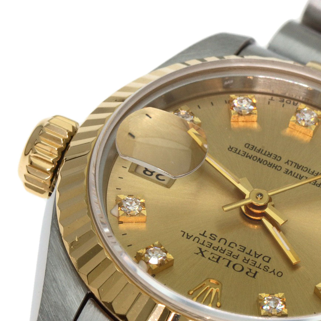 ROLEX Watches Mechanical Automatic 69173G Stainless Steel gold Datejust 10P Diamond Champagne Gold dial