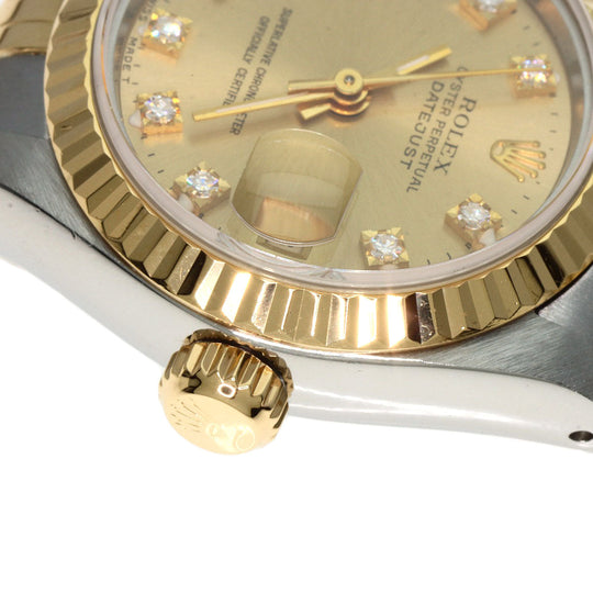 ROLEX Watches Mechanical Automatic 69173G Stainless Steel gold Datejust 10P Diamond Champagne Gold dial