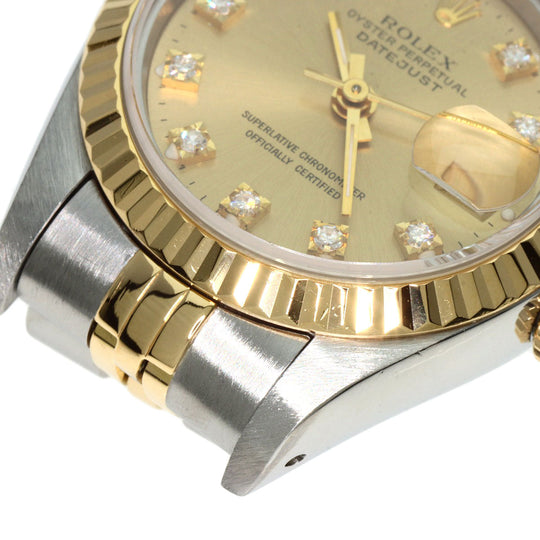 ROLEX Watches Mechanical Automatic 69173G Stainless Steel gold Datejust 10P Diamond Champagne Gold dial