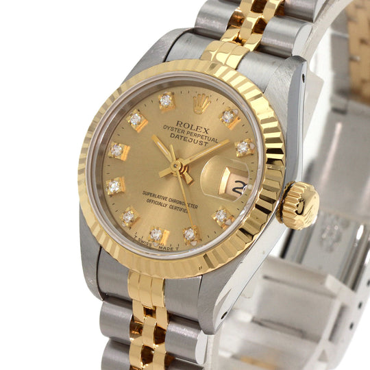 ROLEX Watches Mechanical Automatic 69173G Stainless Steel gold Datejust 10P Diamond Champagne Gold dial