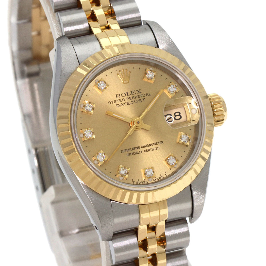 ROLEX Watches Mechanical Automatic 69173G Stainless Steel gold Datejust 10P Diamond Champagne Gold dial