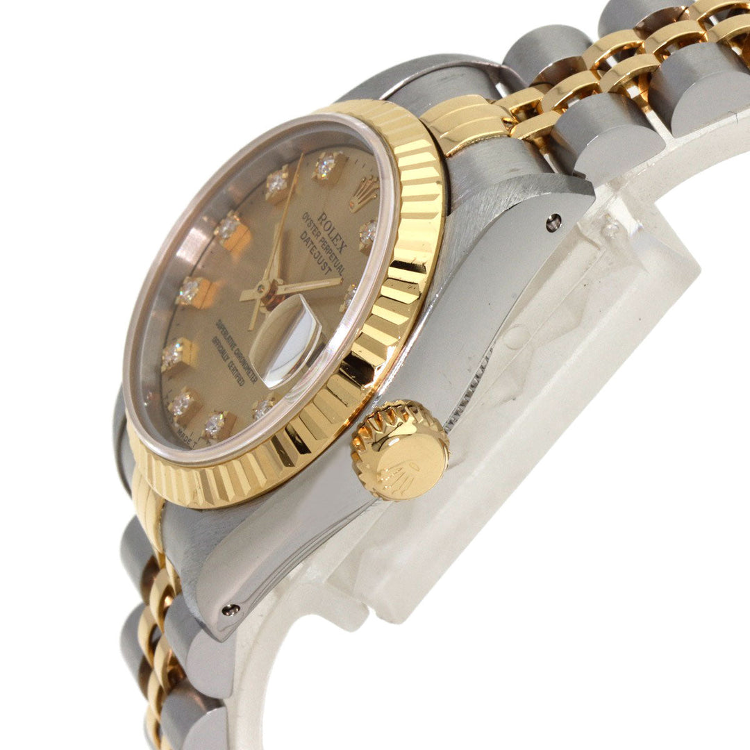 ROLEX Watches Mechanical Automatic 69173G Stainless Steel gold Datejust 10P Diamond Champagne Gold dial