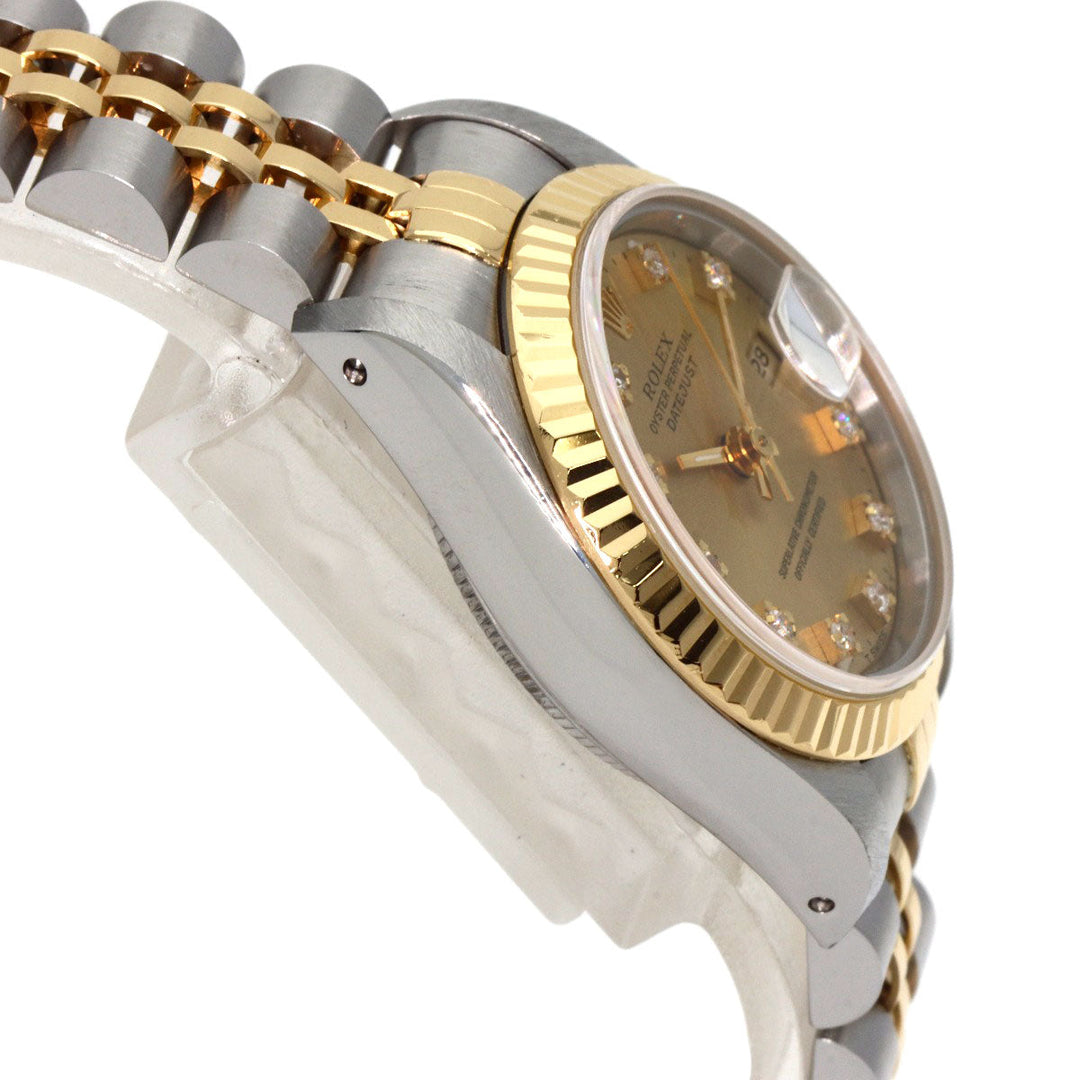 ROLEX Watches Mechanical Automatic 69173G Stainless Steel gold Datejust 10P Diamond Champagne Gold dial