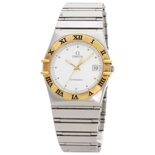 OMEGA Watches Quartz Stainless Steel gold Constellation flat bezel white dial